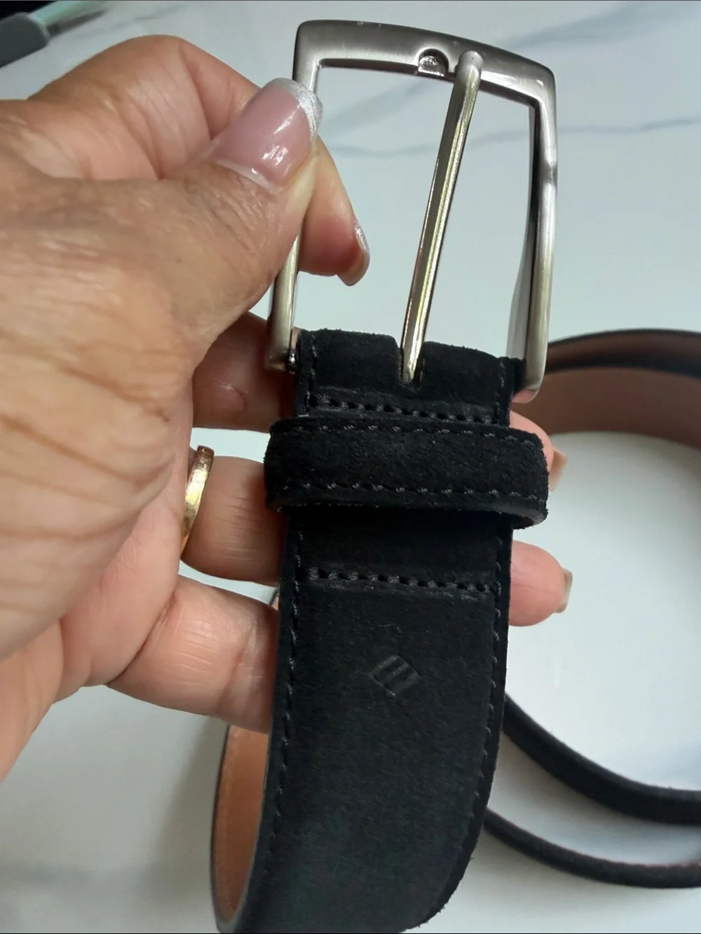 Joseph Abboud Men's Black Suede Leather Belt Made in Italy Size 36/90